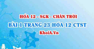 Bài 1 trang 23 Hóa 12 Chân trời sáng tạo